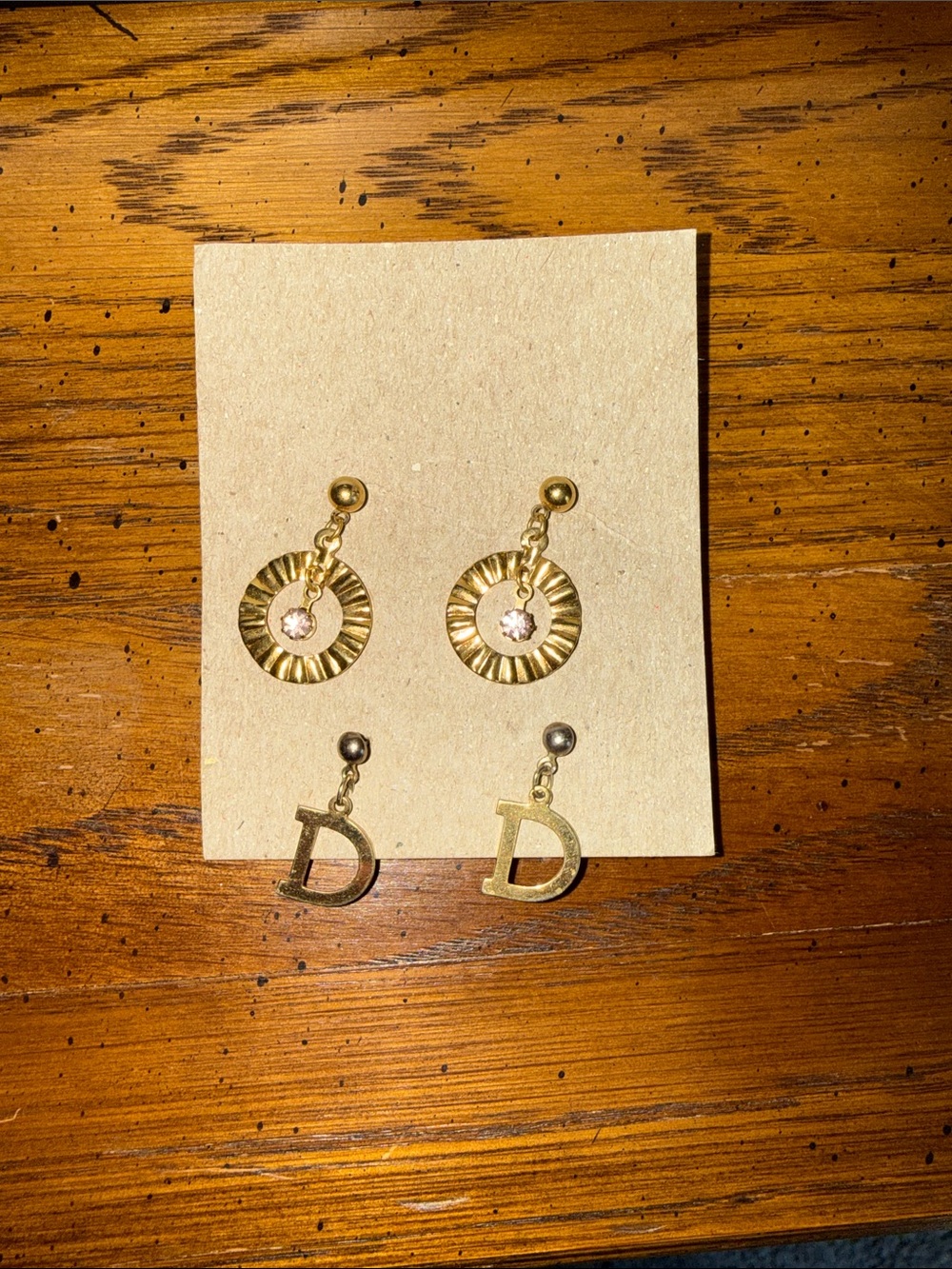 Gold-Tone Dangle Earrings with Crystal Accents - Women Jewelry